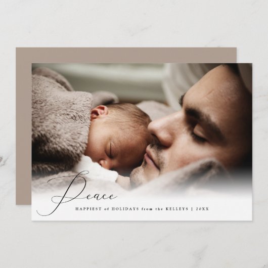 Peace Scriptエレガントの写パーソナライズされた真 シーズンカード (正面/裏面)