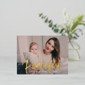 Peace Script Photo 箔シーズンポストカード (立ち正面)