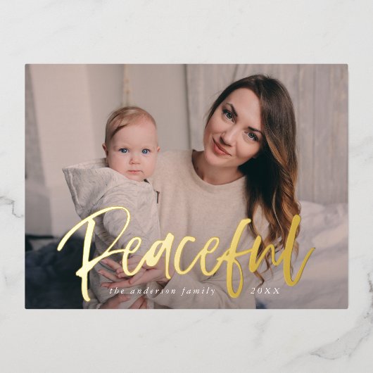 Peace Script Photo 箔シーズンポストカード (正面)