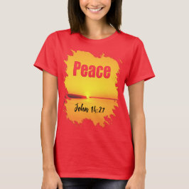 Peace Scripture Glowing Sunset T-Shirt Tシャツ