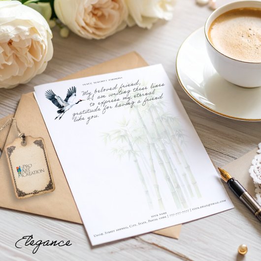 Peace, Serenity, Harmony Personalized Letter Paper レターヘッド