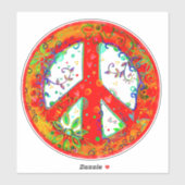 Peace Signおもしろいフローラ赤い感光ステッカー シール (シート)