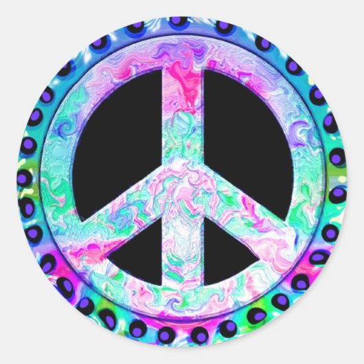 Peace Signスタンプ ラウンドシール (正面)