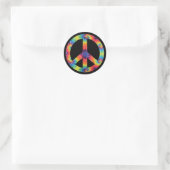 Peace Signスタンプ – Rainbow Hippy Hippieデザイン ラウンドシール (バッグ)