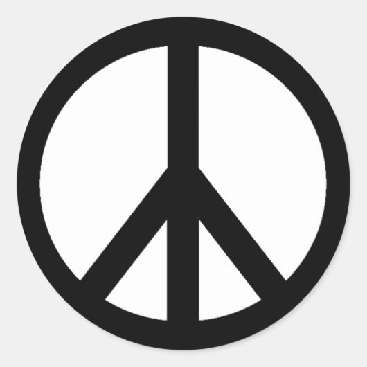 Peace Signステッカー ラウンドシール (正面)
