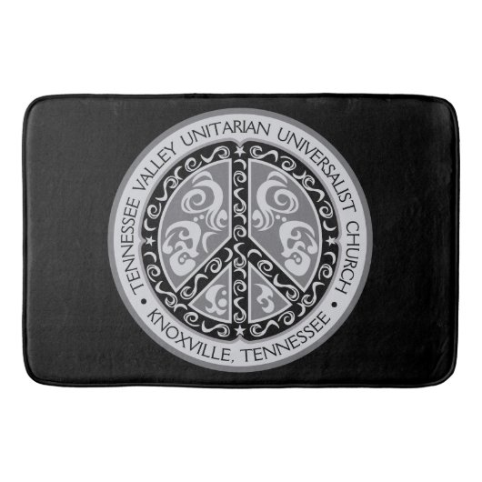 Peace Signデザインin白黒 バスマット (正面)