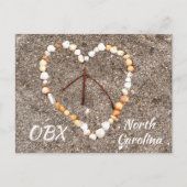 Peace Signハートof Seashells OBX NC ポストカード (正面)