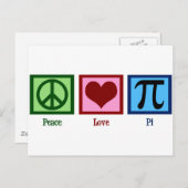 Peace SignハートPi記号 ポストカード (正面/裏面)