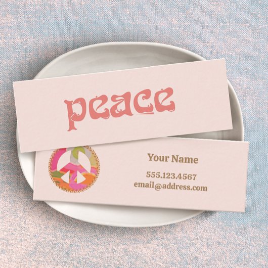 Peace Signミニプロファイルカード スキニー名刺