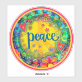 Peace Sign かわいらしフローラ黄色 シール (シート)