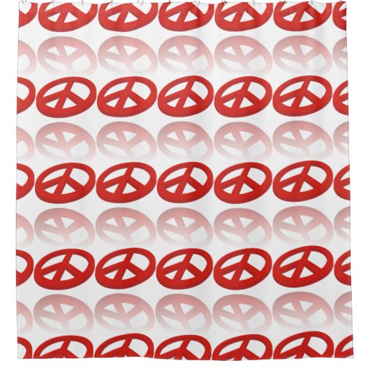 Peace Sign 3D反射 シャワーカーテン (正面)