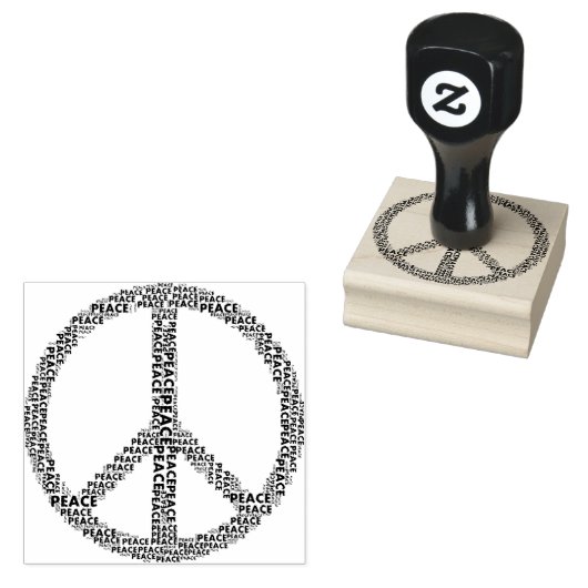 Peace Sign 60s円矢印 |ゴム印 ラバースタンプ (押印)