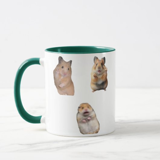 Peace sign and Screaming Hamster Meme Funny Mug マグカップ (左)