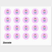 Peace sign birthday favor label ラウンドシール (シート)