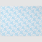 Peace Sign Blue Groovy Retro Fun 薄葉紙 (正面)