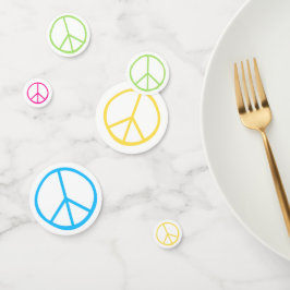 Peace Sign Blue Yellow Green Pink  コンフェッティ