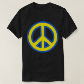 PEACE SIGN Blue & yellow Ukrainian Soliance Uk Tシャツ (デザイン正面)