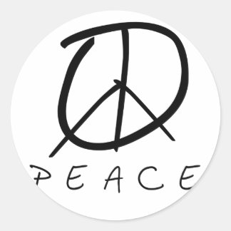 Peace Sign: Bud Hand Script ラウンドシール