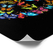 Peace Sign Butterflies 60s Retro World 70s Hippie ポスター (角)