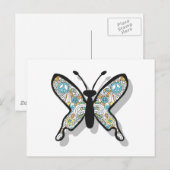 Peace Sign Butterfly ポストカード (正面/裏面)
