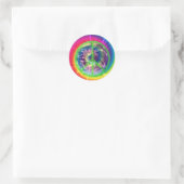 Peace Sign, Earth, and Tye Dyeステッカー ラウンドシール (バッグ)