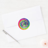 Peace Sign, Earth, and Tye Dyeステッカー ラウンドシール (封筒)