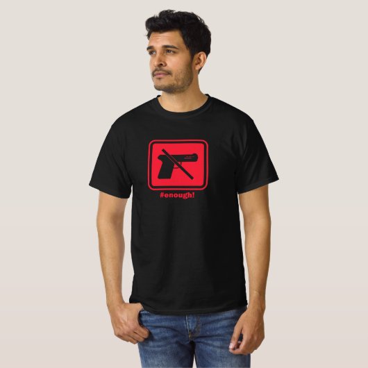 Peace sign Enough End Gun Violence Tシャツ (正面フル)