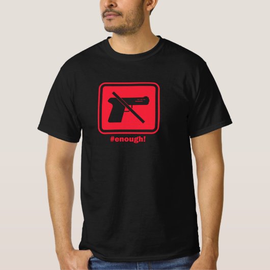 Peace sign Enough End Gun Violence Tシャツ (正面)