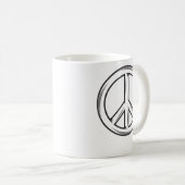 Peace Sign Fingers TシャツPeace Sign Hand Shirt コーヒーマグカップ (正面右)