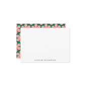 Peace Sign Flower Green Pink Baby Shower Name ノートカード (正面/裏面インサイチュ)