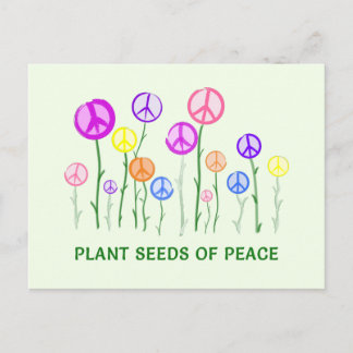 Peace Sign Flowersはがき – Plant Seeds of Peace ポストカード