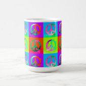 Peace sign groovy絞り染めグラフィティ絵を描スプレーアート コーヒーマグカップ (中央)