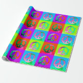 Peace sign groovy絞り染めグラフィティ絵を描スプレーアート ラッピングペーパー (アンロールド)