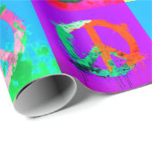 Peace sign groovy絞り染めグラフィティ絵を描スプレーアート ラッピングペーパー (ロールコーナー)