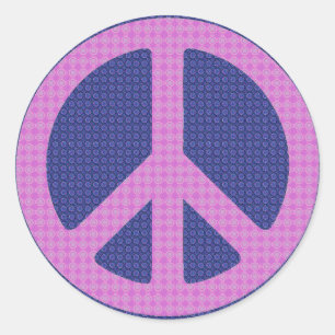 Peace Sign Groovy ラウンドシール