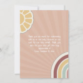 Peace Sign Groovy Welcome Pink Baby Shower Hippie サンキューカード (裏面)