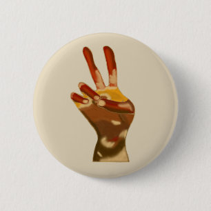 Peace Sign Hand 数々の Skin Tonesのピンボタン 缶バッジ
