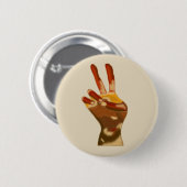Peace Sign Hand 数々の Skin Tonesのピンボタン 缶バッジ (正面&裏面)