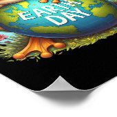 Peace Sign Hand Frog Kids Mens Womens Earth Day Fo ポスター (角)