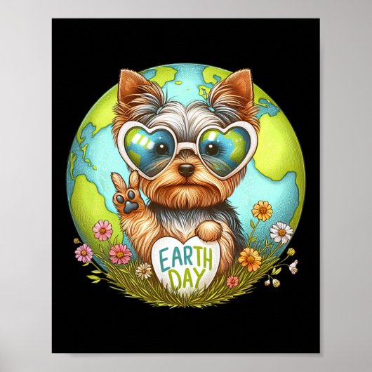 Peace Sign Hand Yorkshire Terrier Kids Mens Womens ポスター (正面)
