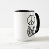 Peace Sign, Hippie, Boho, Love, Coffee Mug マグカップ (正面右)