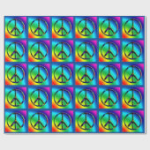 Peace Sign Hippie Gift Wrap ラッピングペーパー (フラット)