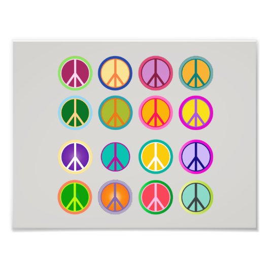 Peace Sign Hippie Popart(1970年70日) フォトプリント (正面)