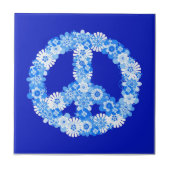 Peace Sign in Blue タイル (正面)