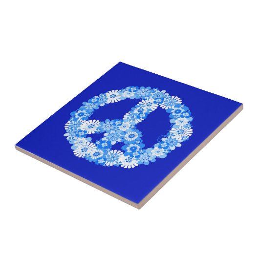 Peace Sign in Blue タイル (側面)