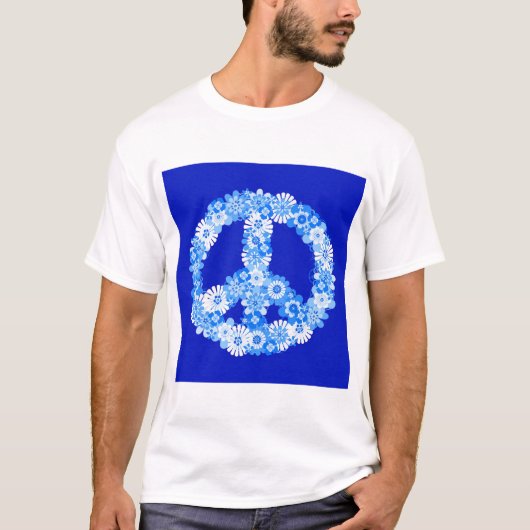 Peace Sign in Blue Tシャツ (正面)