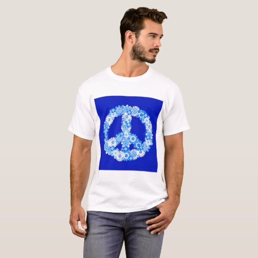 Peace Sign in Blue Tシャツ (正面フル)