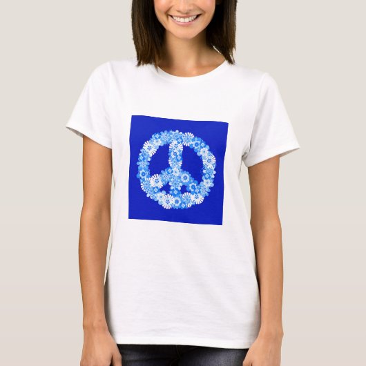 Peace Sign in Blue Tシャツ (正面)