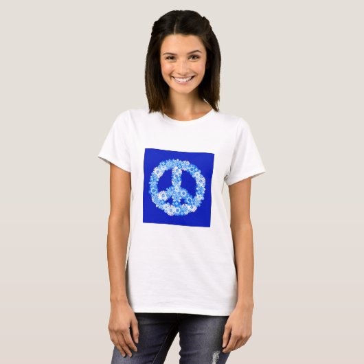 Peace Sign in Blue Tシャツ (正面フル)