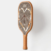 Peace Sign in Seashells on Sandyビーチ ピックルボールラケット (左)